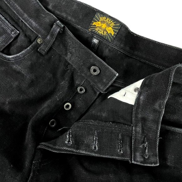 Brave Star Double Black 21.5 oz Heavyweight Selvage Denim Jeans 42 x 36 True Fit - Picture 15 of 15